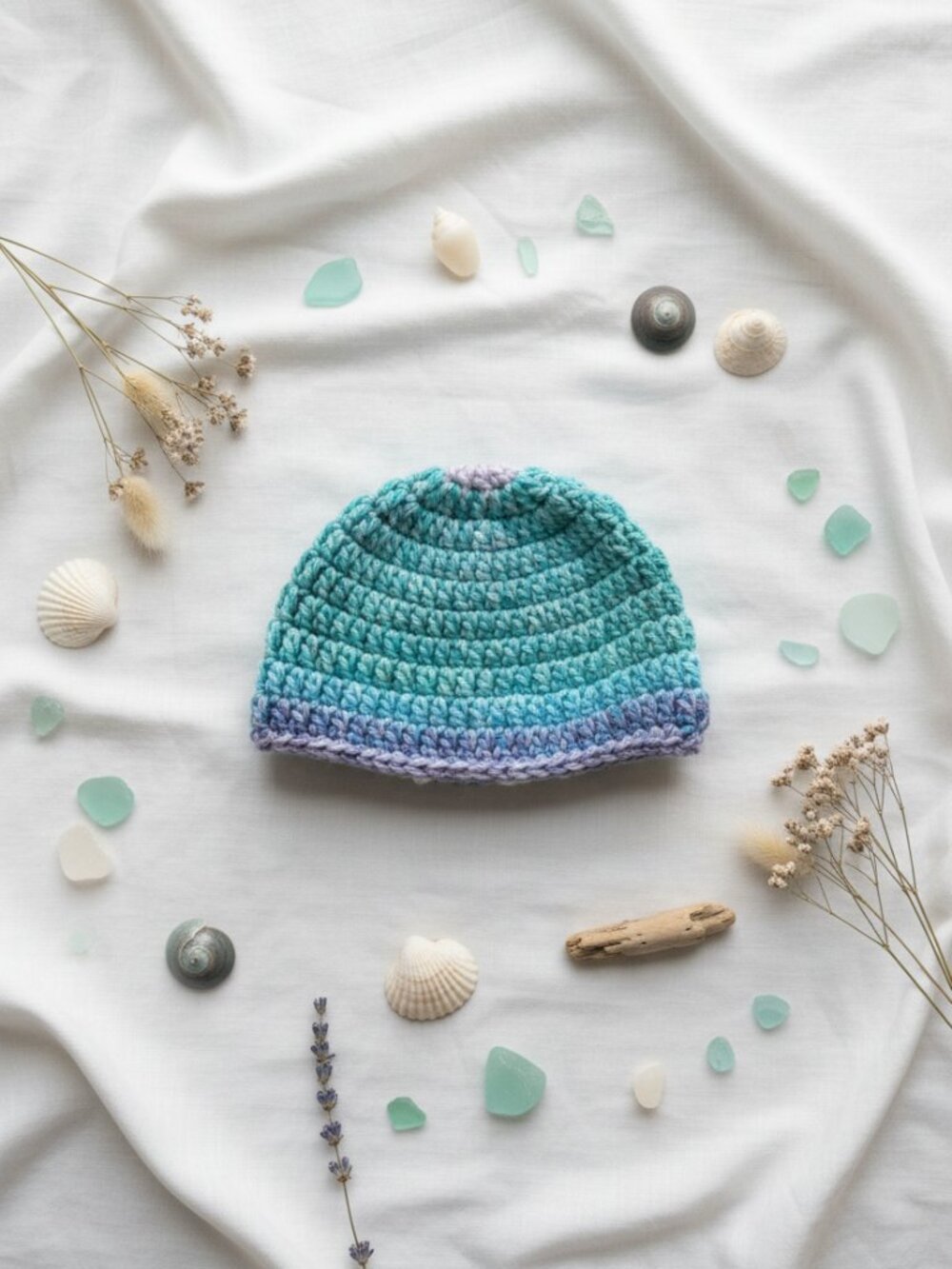 Mermaid Lagoon Crochet Baby Beanie | Unisex Newborn Hat | Baby Shower Gift